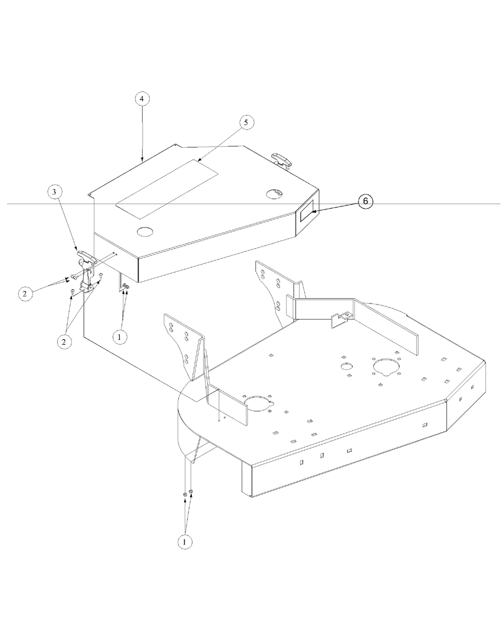 Fabricated Cover Assembly Diagram and Parts List for G1436 55AE231R150-WAM Cub Cadet Lawn Mower